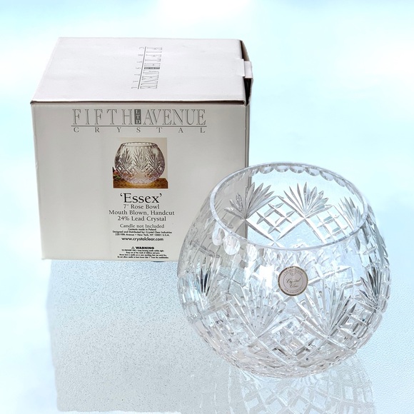 Fifth Avenue Lead Crystal ‘Essex’ Rose Bowl - Picture 2 of 10